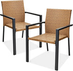 Best Choice Products Set of 2 Stackable Outdoor Wicker Dining Chairs by Unknown