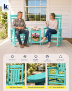Oversized Outdoor Rocking Chairs Set of 6, HDPE Porch Rocker, Aruba | - Image 6