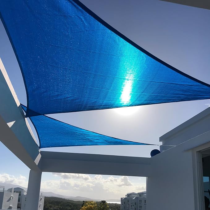 SUNNY GUARD 10' x 10' x 10' Triangle Shade Sail 95% UV Block Outdoor Canopy | by SUNNYGUARD