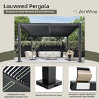 AirWire 10x12 FT Louvered Pergola Dark Gray | Metal Gazebo - Image 5