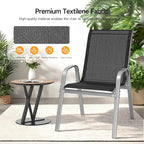 Patio Chairs Set of 4, Stackable Outdoor Dining Chairs | All Weather Dining Set - Image 5