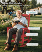 SERWALL Oversized Rocking Chair Outdoor, HDPE Outdoor Rocking Chair - Image 4