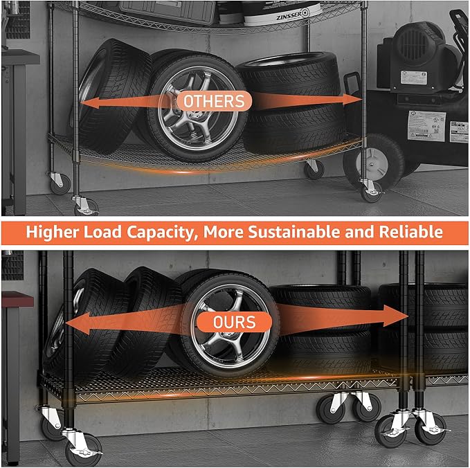 M MZG 53" W Garage Shelving 5 Tier Industrial 2200LBS Metal Shelving Units - Image 5