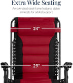 Best Choice Products Oversized Padded Zero Gravity Chair, Folding Outdoor Patio - Image 4