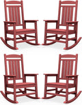 SERWALL Outdoor Rocking Chair Set of 4, Oversized Patio Rocking Chair, Porch by SERWALL