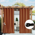 NICETOWN Outdoor Curtains Waterproof Fixed Bottom W52xL95 Burnt Orange | - Image 5