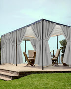 Grommet Outdoor Curtains for Patio Waterproof 8 Pcs 54x120 In Silver Grey | by HolidayIdeas