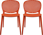 2xhome Set of 2 Patio Dining Chairs | Modern Stackable Outdoor Pool Side Chair by 2xhome