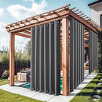 NICETOWN Grey Outdoor Curtains for Patio Waterproof 2 Panels, Windproof - Image 2