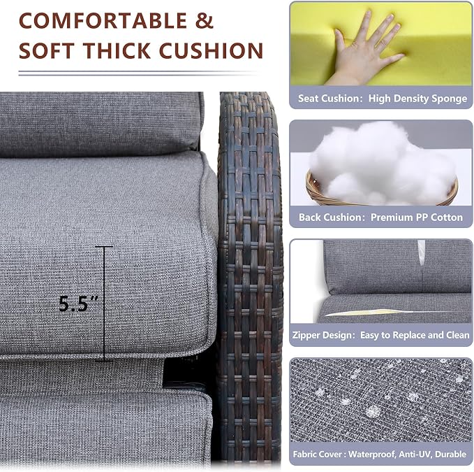 Outdoor Recliner, Aluminum Frame Patio Chaise Lounge Chairs - Image 4