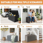Greesum 100 Gallon Resin Deck Box Large Outdoor Storage Boxes - Image 5