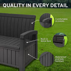 EconoHome 3 Seat Outdoor Storage Bench - Image 5
