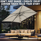 Hoteel Outdoor Patio Umbrella - 10ft Cantilever Umbrella - Image 2