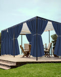 Grommet Outdoor Curtains for Patio Waterproof 8 Pcs 54x95 In Navy | by HolidayIdeas