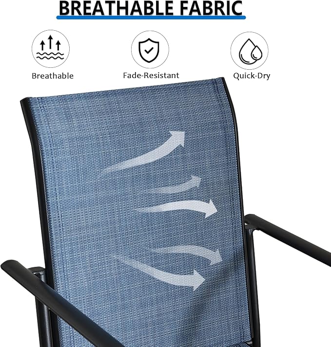 Outdoor Dining Chairs Set of 4, Stackable Patio Chairs - Image 5
