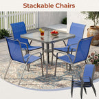 TLSUNNY Patio Chair, Outdoor Stackable Textilene Chairs Set of 6, - Image 7