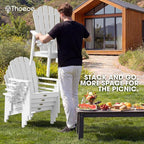 THOEOE Stackable Adirondack Chair Set of 4, Fire Pit Chairs Set of 4 | - Image 4