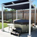 PURPLE LEAF Retractable Pergola 10' x 10' White Pergola, Extra Canopy, anchored by Unknown