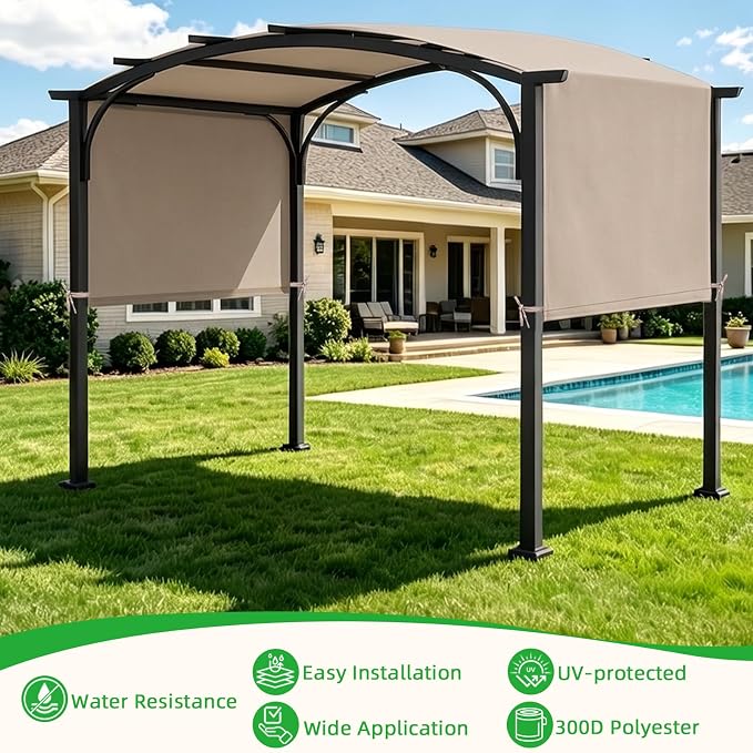 NOVINO Pergola Replacement Canopy, 17x8ft Waterproof Pergola Shade Cover | - Image 4