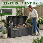 120 Gallon Outdoor Storage Bench, Lockable Patio Storage Bench, - Image 2