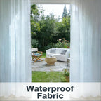 Outdoor Sheer Curtains for Patio Waterproof, 2 Panels Rod Pocket Indoor/Outdoor - Image 6