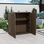 Mrosaa Storage Box Outdoor Caninet, Resin Indoor Storage Box Waterproof Outdoor - Image 2