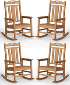 Oversized Outdoor Rocking Chairs Set of 4, 380lbs Heavy-Duty Large Patio Rocker by CIOKEA