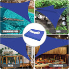 Neween Triangle Sun Shade Sail, Waterproof Blue Color - Image 7