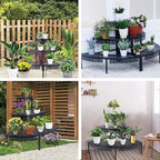 3-Tier Metal Plant Stand, Corner Plant Stands Outdoor Indoor | Semi-circular - Image 6