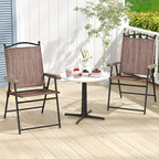 GIANTEX Set of 4 Patio Folding Chairs, Outdoor Patio Dining Chairs w/Armrest - Image 8