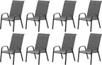 Patio Chairs Set of 8, Outdoor Stackable Dining Chairs by VaJouer