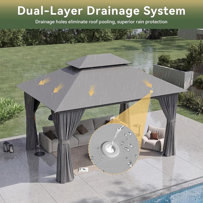 12'x10' Gazebo, Metal Frame Canopy - Image 7