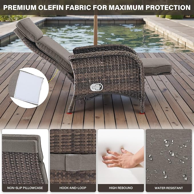 7 Piece Wicker Patio Furniture Set - Image 7