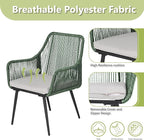 Patio Dining Chairs Outdoor Dining Chairs Set of 4, Woven Twisted Wicker Rattan - Image 5