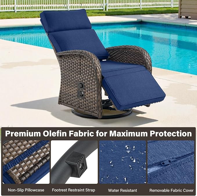 Swivel Outdoor Recliner Chair Set of 2 - Image 8