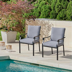 LVUYOYO Outdoor Patio Dining Chairs Set of 2, Metal Stackable Chairs Set - Image 2