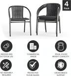 Flash Furniture Lila Modern Rattan Indoor/Outdoor Stackable Dining Chairs - Image 5