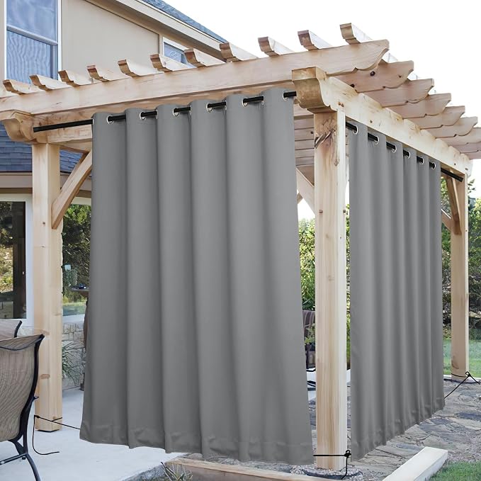 NICETOWN 2 Panels Weighted Outdoor Curtains by NICETOWN