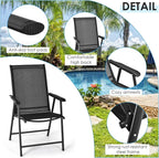 Giantex Set of 2 Patio Folding Chairs, Portable Outdoor Dining Chairs - Image 6
