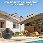 10x13FT Cantilever Outdoor Patio Umbrellas - Image 3