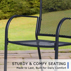 Outdoor Metal Patio Chairs Set of 8, Stackable Iron Mesh Dining Chairs - Image 6