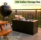 Outdoor Storage Box, 260 Gallon Deck Box Outdoor Storage Bench Outside - Image 5