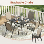 TLSUNNY Patio Chair, Outdoor Stackable Textilene Chairs Set of 4, - Image 8