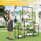 Simple Trending Plant Stand Indoor Outdoor, Metal 3 Tier Tall Hanging Plant - Image 4
