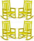 Oversized Outdoor Rocking Chairs Set of 4, 380lbs Heavy-Duty Large Patio Rocker by CIOKEA