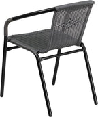 Flash Furniture Lila Modern Rattan Indoor/Outdoor Stackable Dining Chairs - Image 9