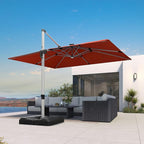 PURPLE LEAF Cantilever Umbrella 9' X 12' Solar LED Light Patio, Brick Red | - Image 3