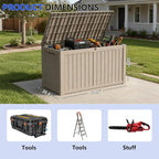180 Gallon Outdoor Storage Box Resin Deck Box All Weather Waterproof Large - Image 2