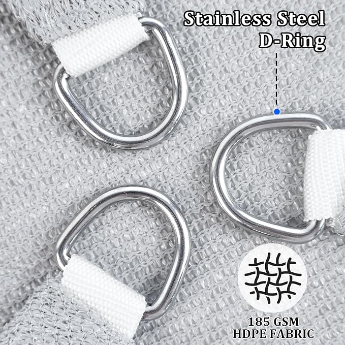 Shade&Beyond Custom Sun Shade Sail 5'x6'x7.8' Triangle Sun Sail Shades Patio UV - Image 4