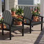 SERWALL HDPE Stackable Adirondack Chair, Space-Saving - Image 2